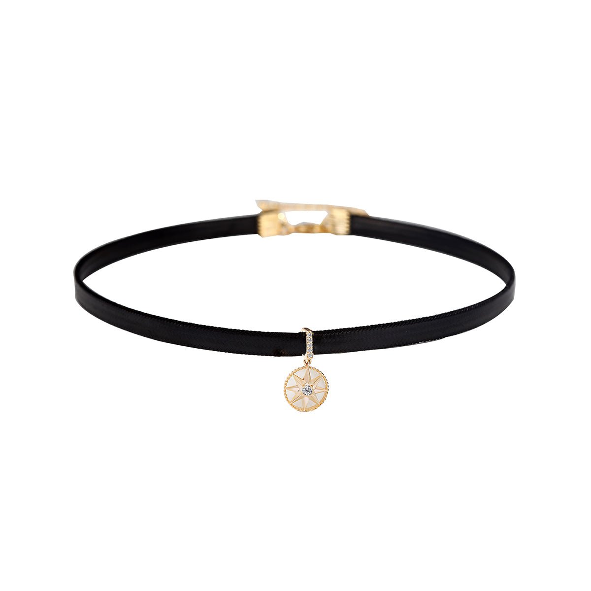 Octagonal Star Compass Black Choker-0