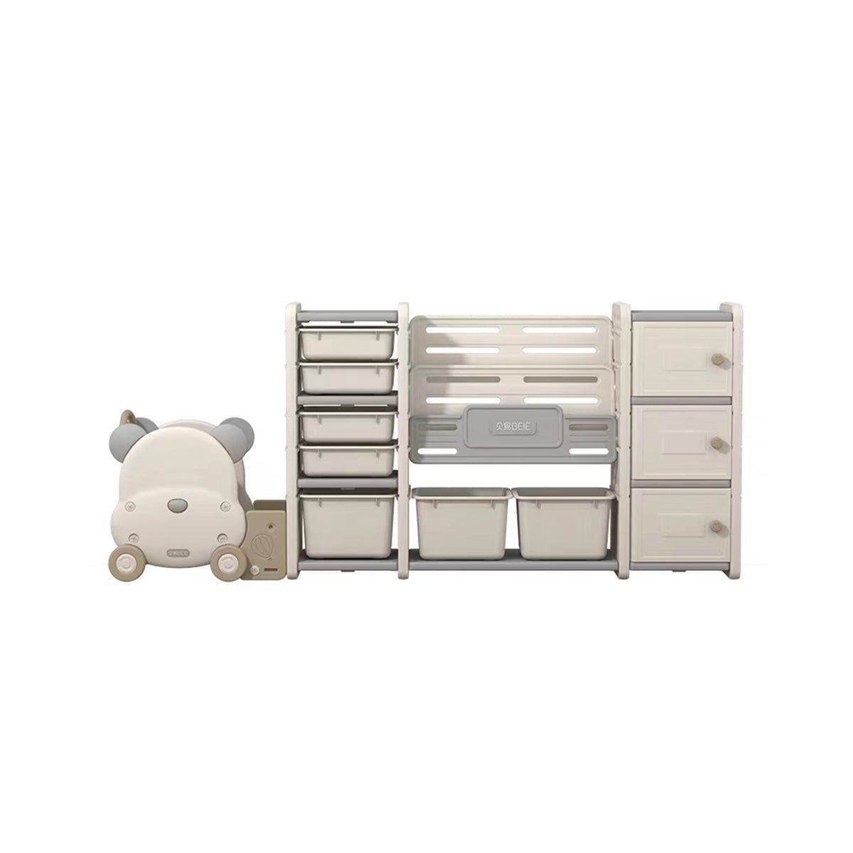 Odin Bear Ivory Bookshelf & Storage Combo Set-0