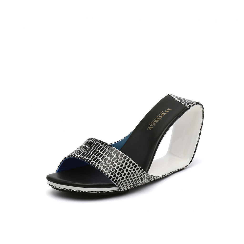 Open Toe Architectural Wedge Sandals-1