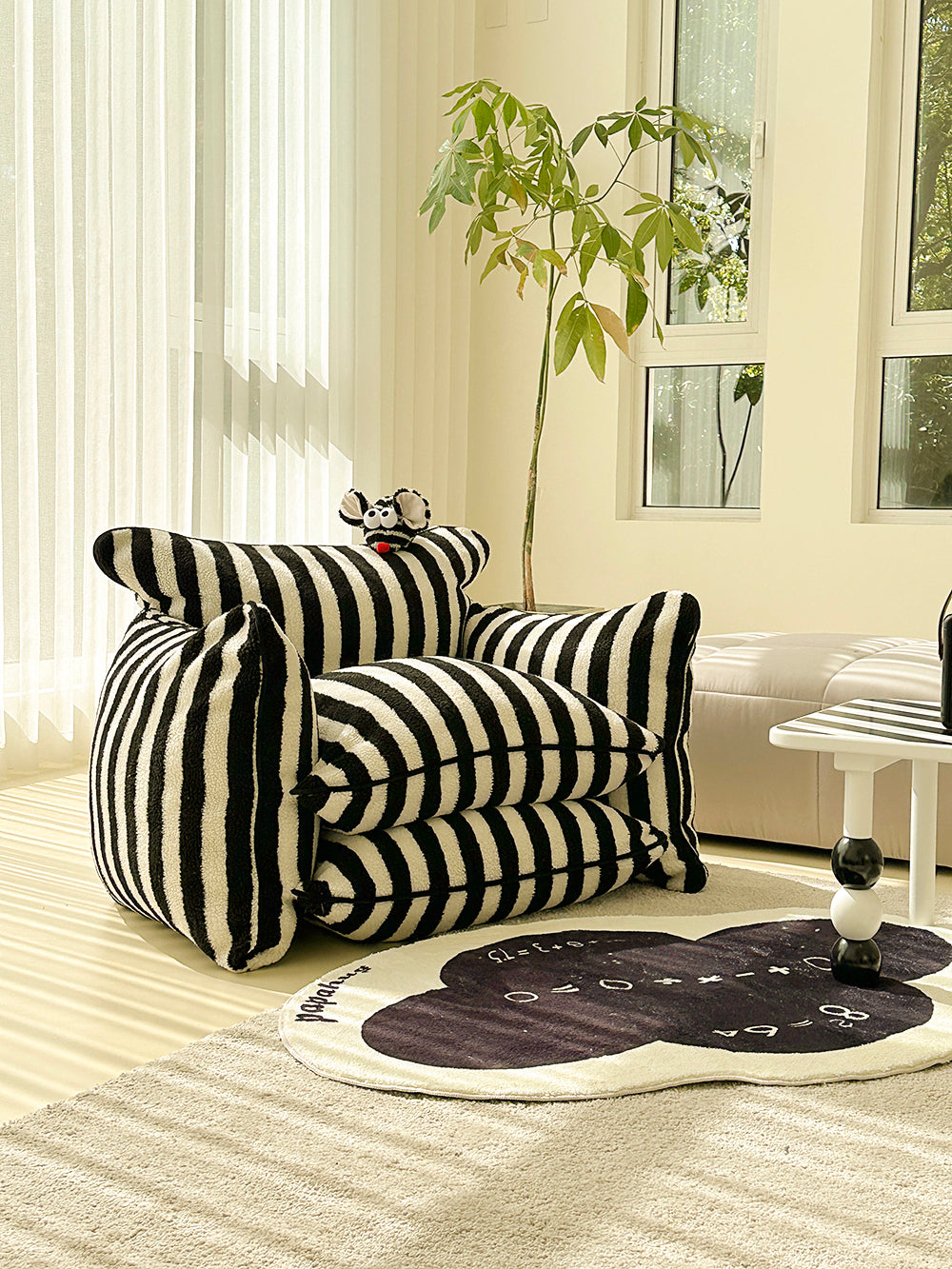 Playful Mind Striped Lazy Sofa Chair-2