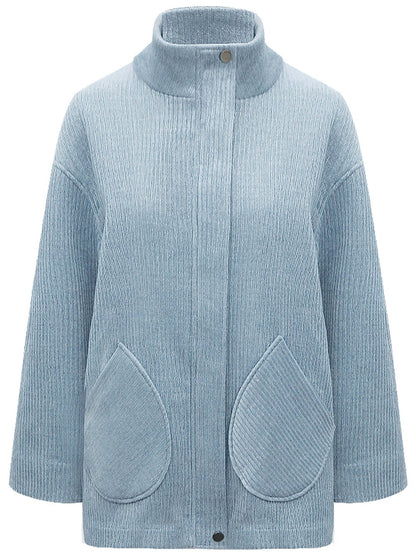Powder Blue Chenille Coat-3