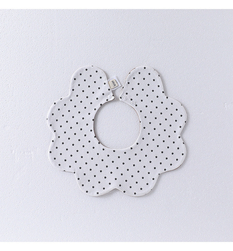 Adorable Simple Pattern Cotton Snap-on Flowers Shaped Bib