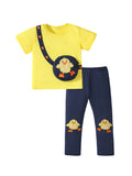 Summer Girls Ducks Cartoon T-Shirt And Pants 2-Piece Set