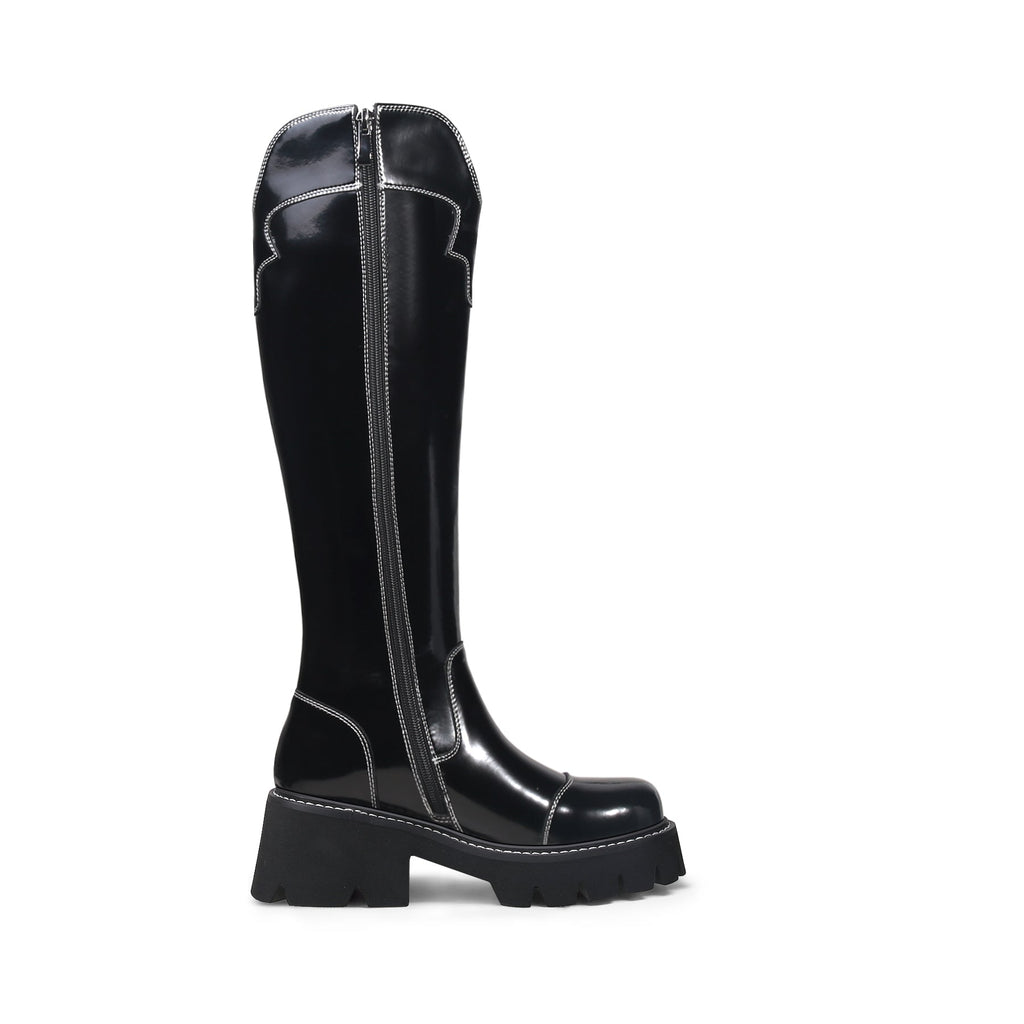 Retro Black Knee-High Boots-2