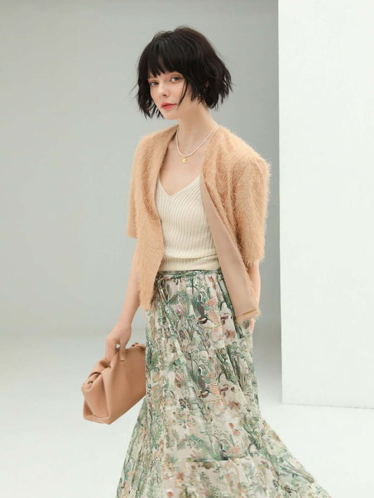 Shimmering Orange Collarless Blazer-0