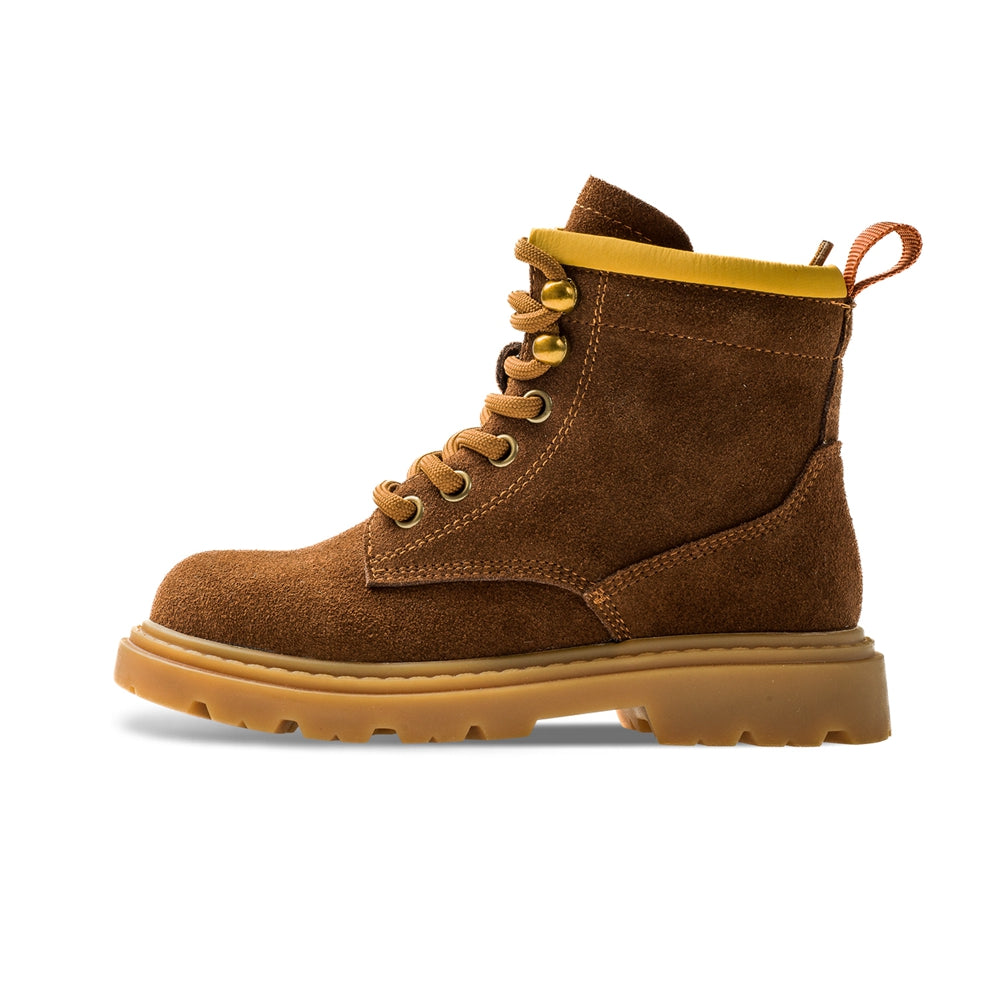 Side Zip Kids Suede Trucker Boots-0