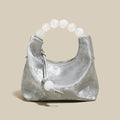 Silver Pearl Top Handle Bag-0