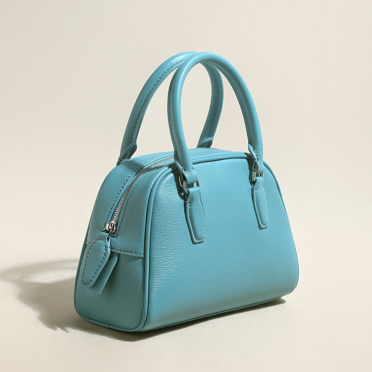 Simple Leather Bowling Bag-1