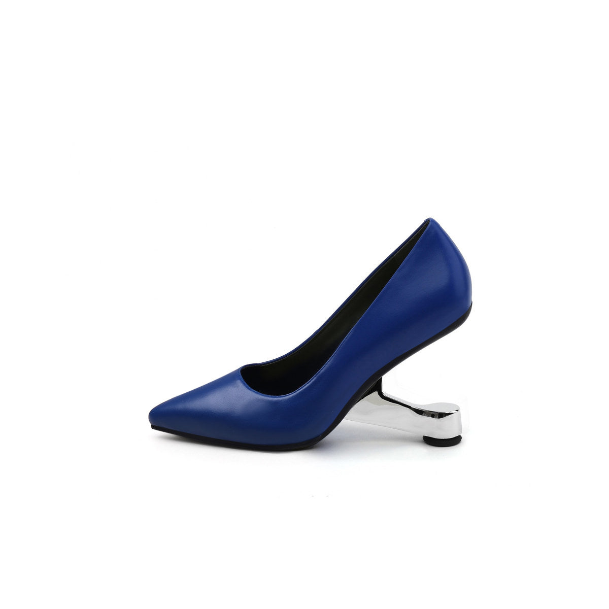 Sleek Pointed Toe Glass Heel Pumps-0