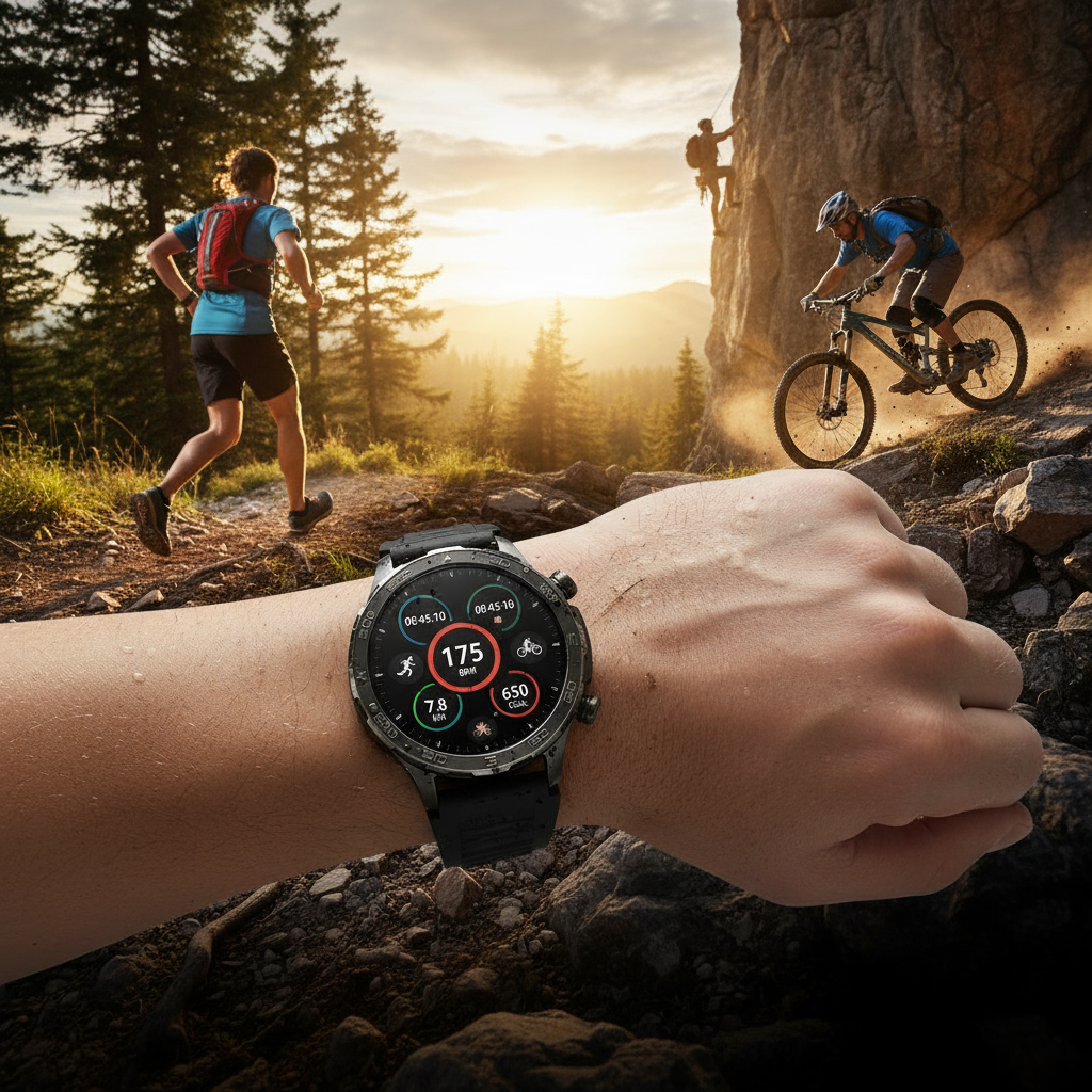 Intelligente Uhr – Bluetooth-kompatibel, AMOLED-HD-Bildschirm, Pulsmessung, NFC, IP68-Unterstützung, GPS