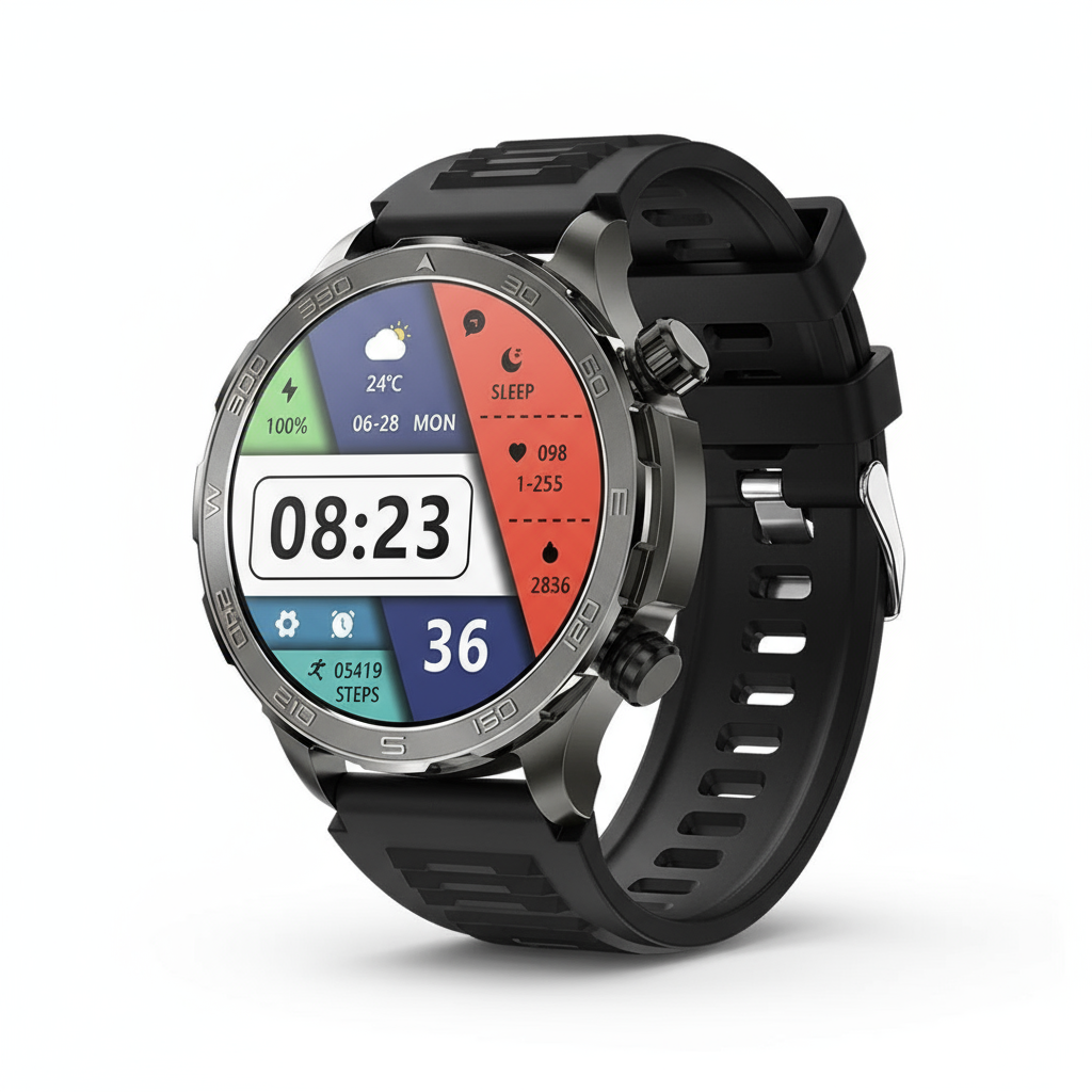 Intelligente Uhr – Bluetooth-kompatibel, AMOLED-HD-Bildschirm, Pulsmessung, NFC, IP68-Unterstützung, GPS