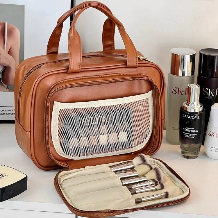 Sminkväska med borsthållare – Rymlig notwendig für smart förvaring