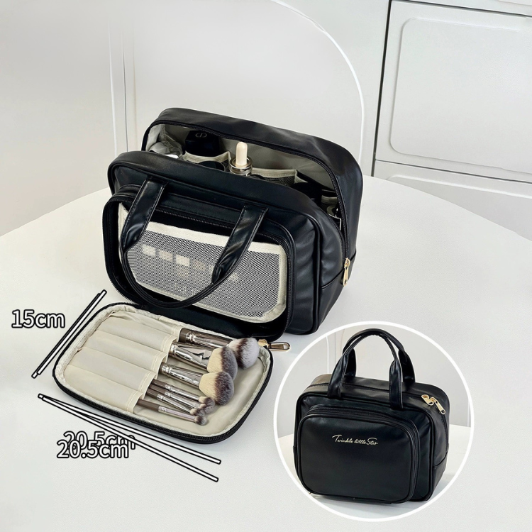 Sminkväska med borsthållare – Rymlig notwendig für smart förvaring