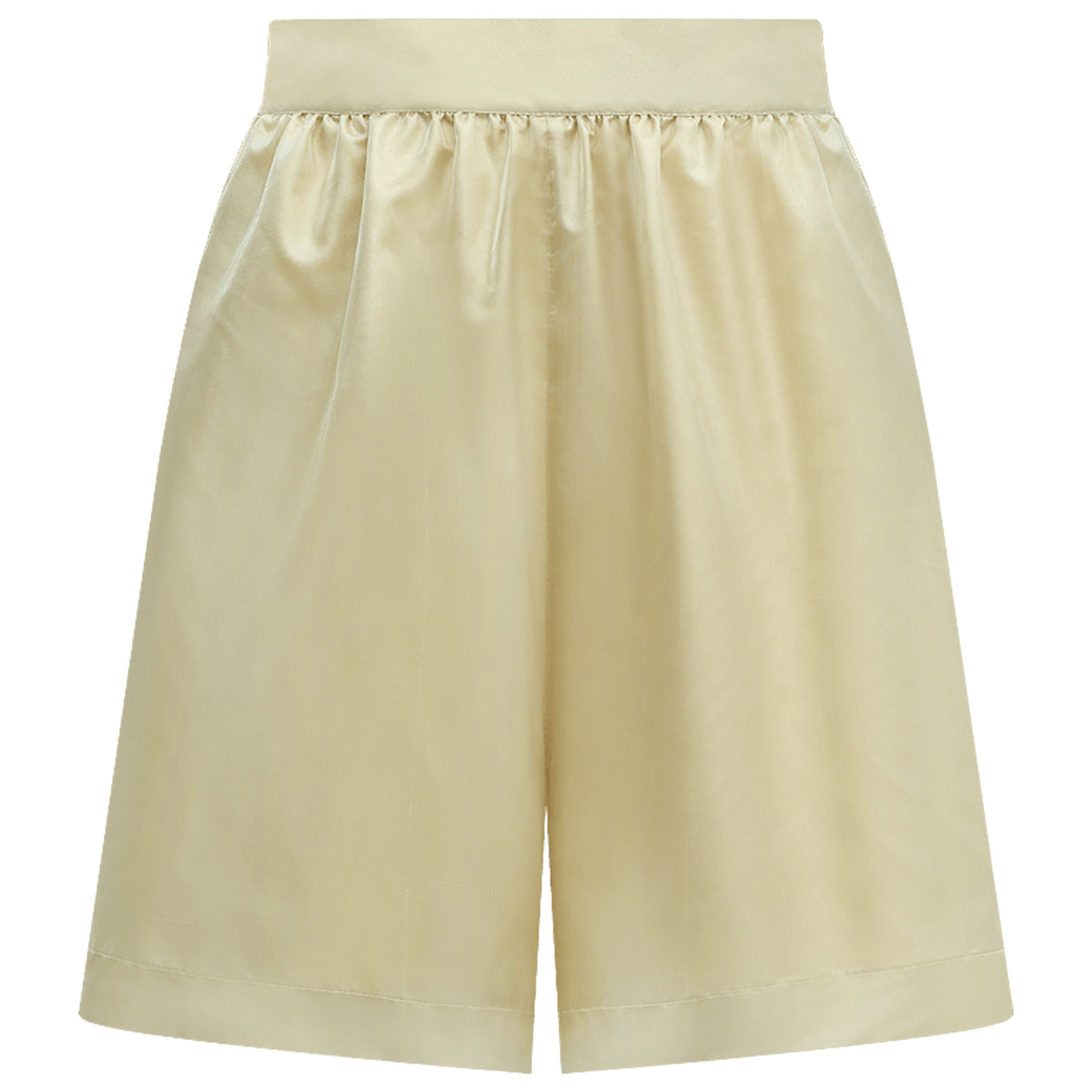 Soft High-Rise Beige Shorts-3
