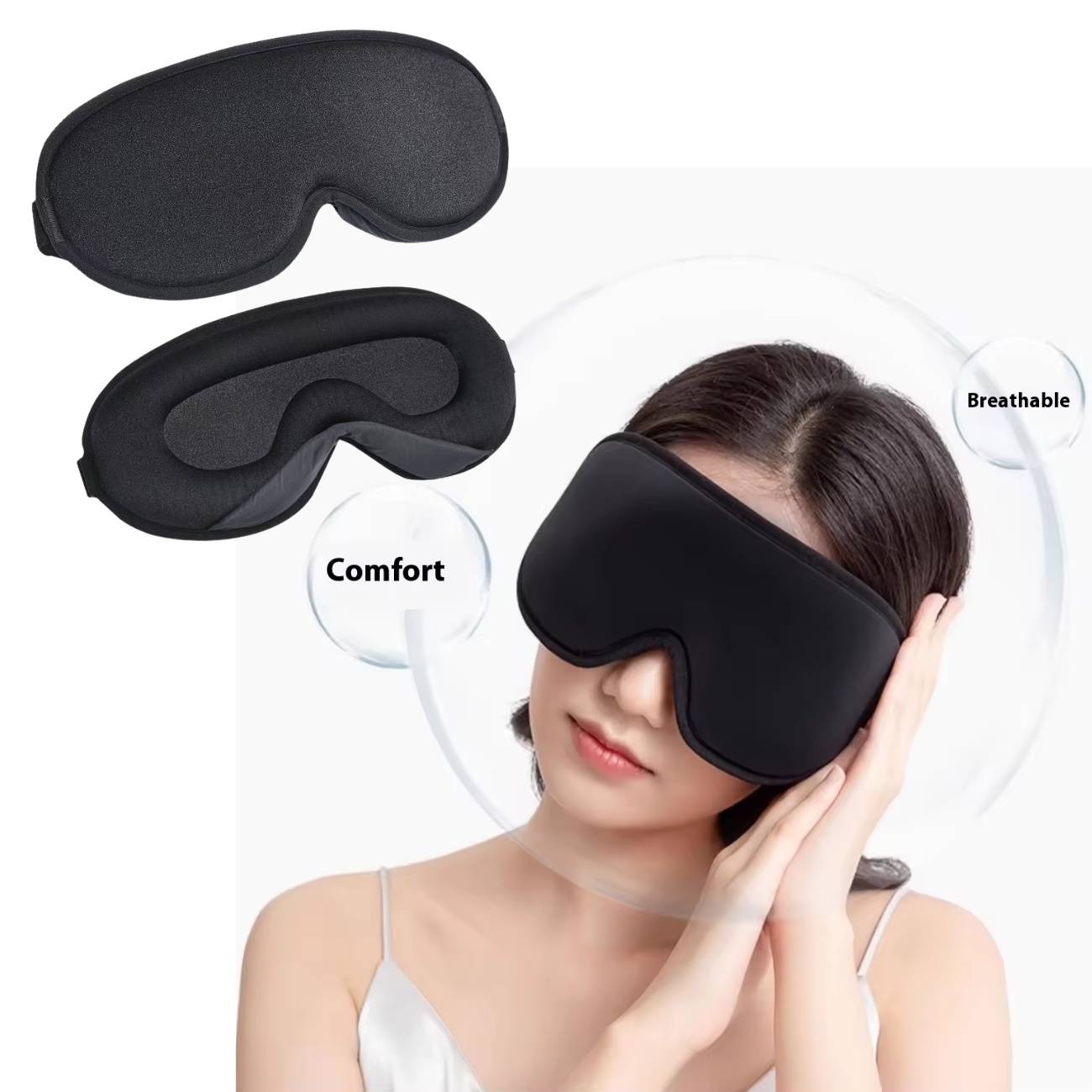 3D Sovmask – Ergonomisk Ögonmask i Memory Foam