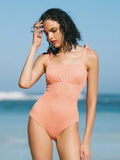 Square Neckline Swimsuit Coral-0