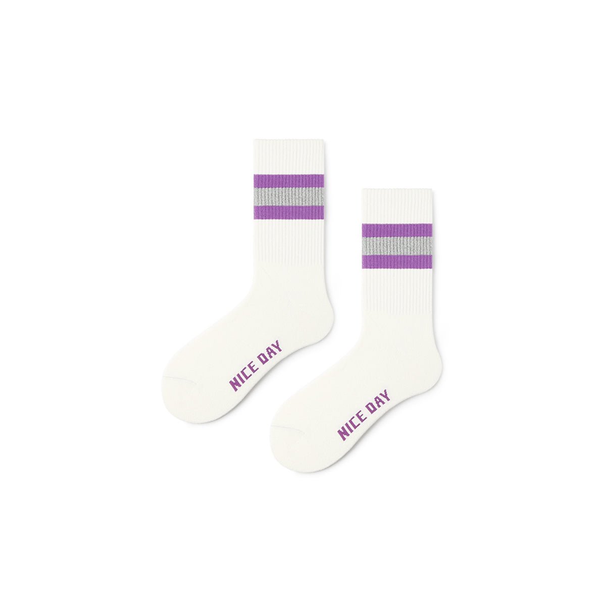 Starry Sky All-season Men Purple Sports Crew Socks-0