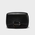Structured Buckle Leather Shoulder Bag-0