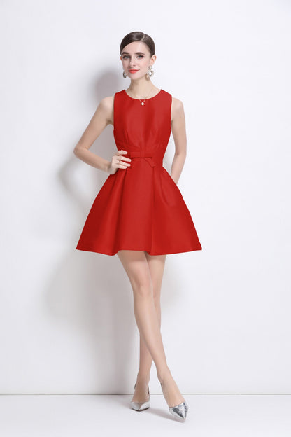 Structured Pleated Helm Petite Dress-5