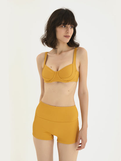 Structured Underwired Bra Top and Boyleg Swimsuit-3