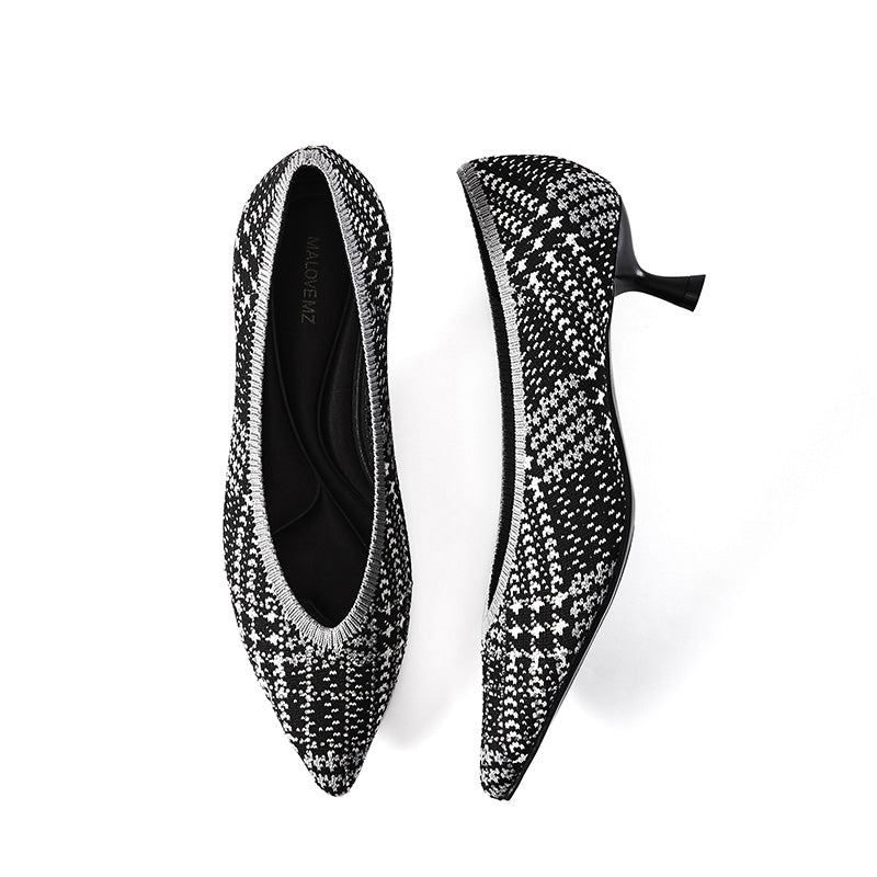 Stylish Pointed Toe Shallow Kitten Heel Work Pumps-2