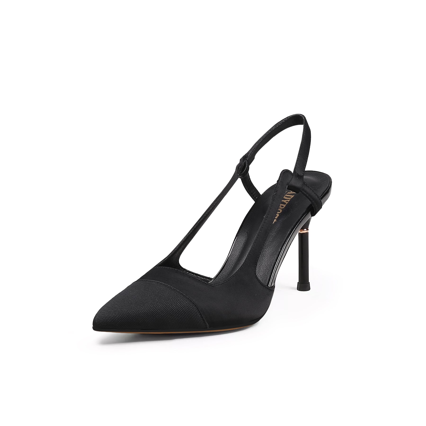 Suede Cap Classic Slingback Kitten Pumps-1