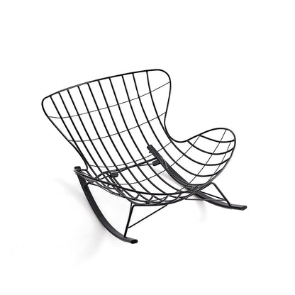 Suede Leather Reclining Lazy Rocking Chair-1