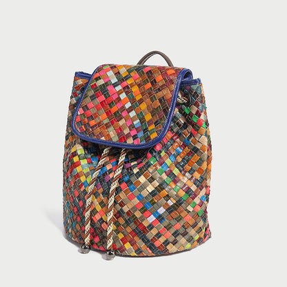 Sunset Everyday Woven Leather Backpack-2