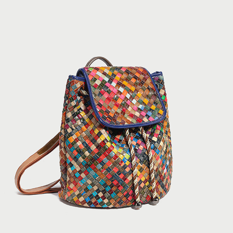 Sunset Everyday Woven Leather Backpack-3