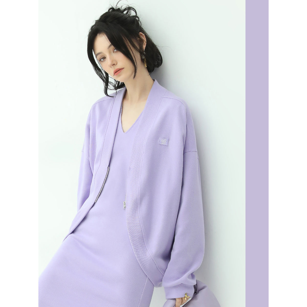 Sweet Relaxed Fit Lavender Cardigan-1