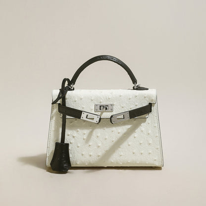 Swift Textured Leather Structured Top Handle Bag-5