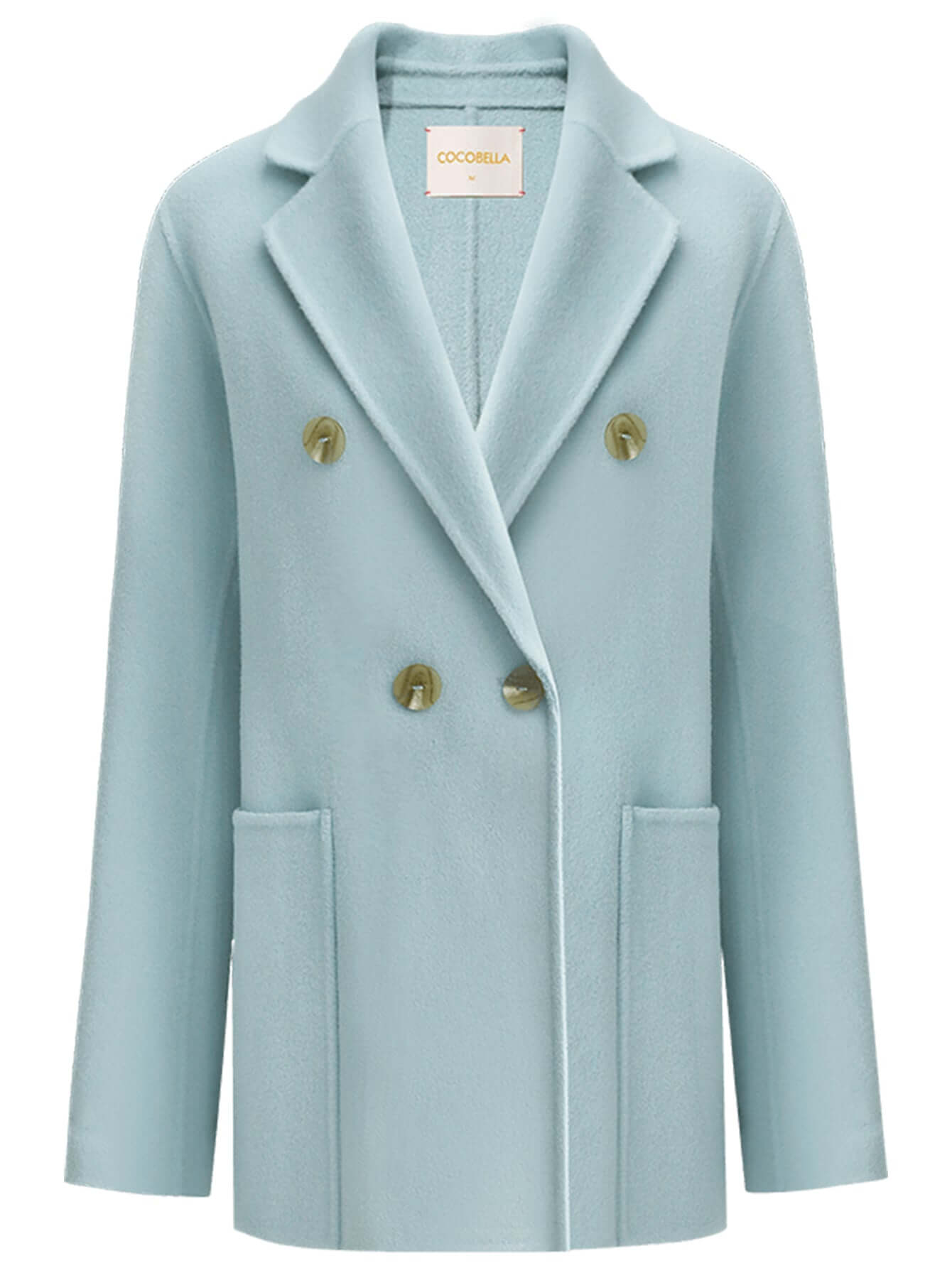 Tailored Powder Blue Double Breasted Wool Coat-3