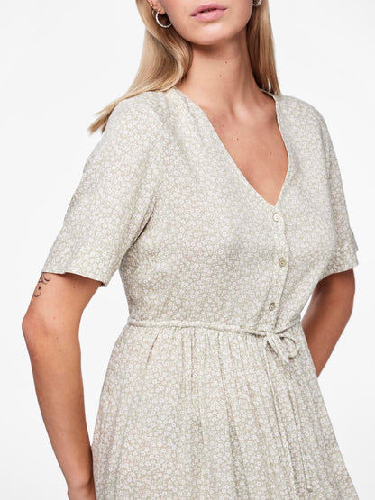 TALA SS STRING TIE MIDI DRESS