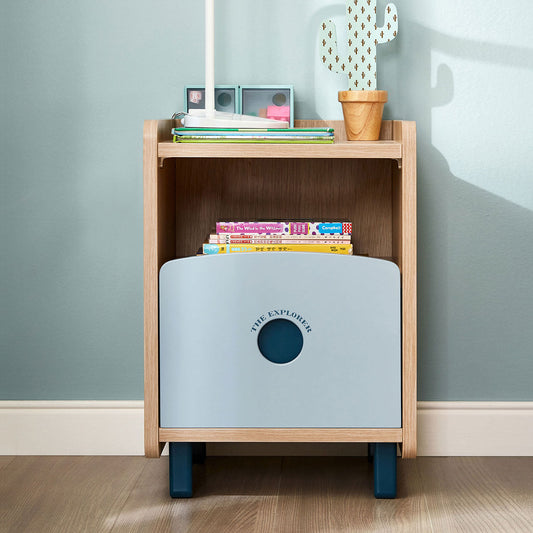 The Explorer Boy Blue Bedside Table-0