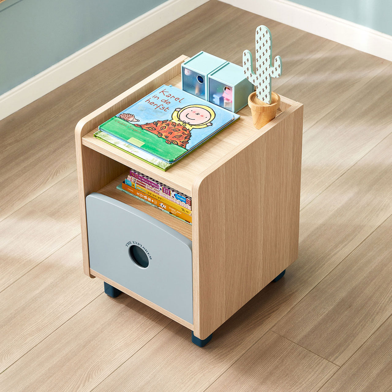 The Explorer Boy Blue Bedside Table-2