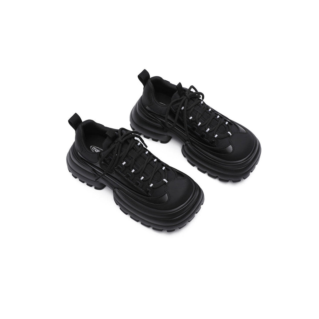 Thick Gear Heel Platform Lace Ups-1