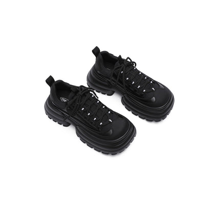 Thick Gear Heel Platform Lace Ups-1