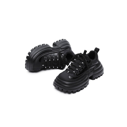 Thick Gear Heel Platform Lace Ups-3