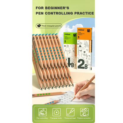 Thick Triangular Pencils - HB 18pcs-1