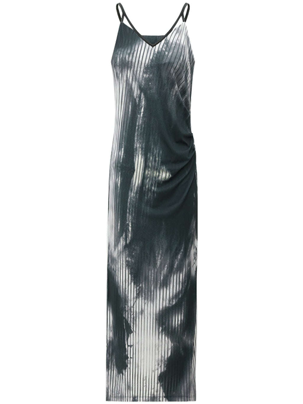 Tie-Dye Ink-Wash Black Camisole Dress-3