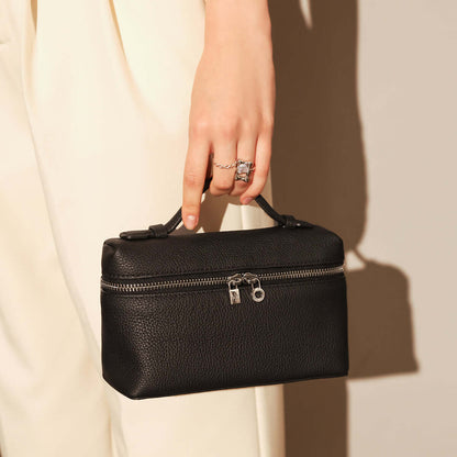 Traveler's Top-Handle Rectangle Box Mini Make Up Bag-1