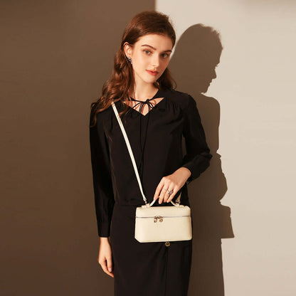 Traveler's Top-Handle Rectangle Box Mini Make Up Bag-4