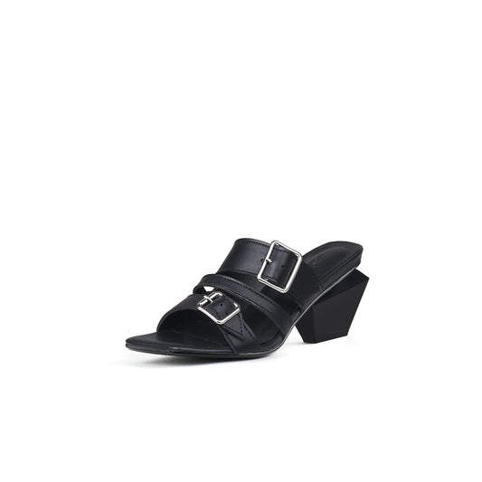 Triple Strap Heeled Mules-1