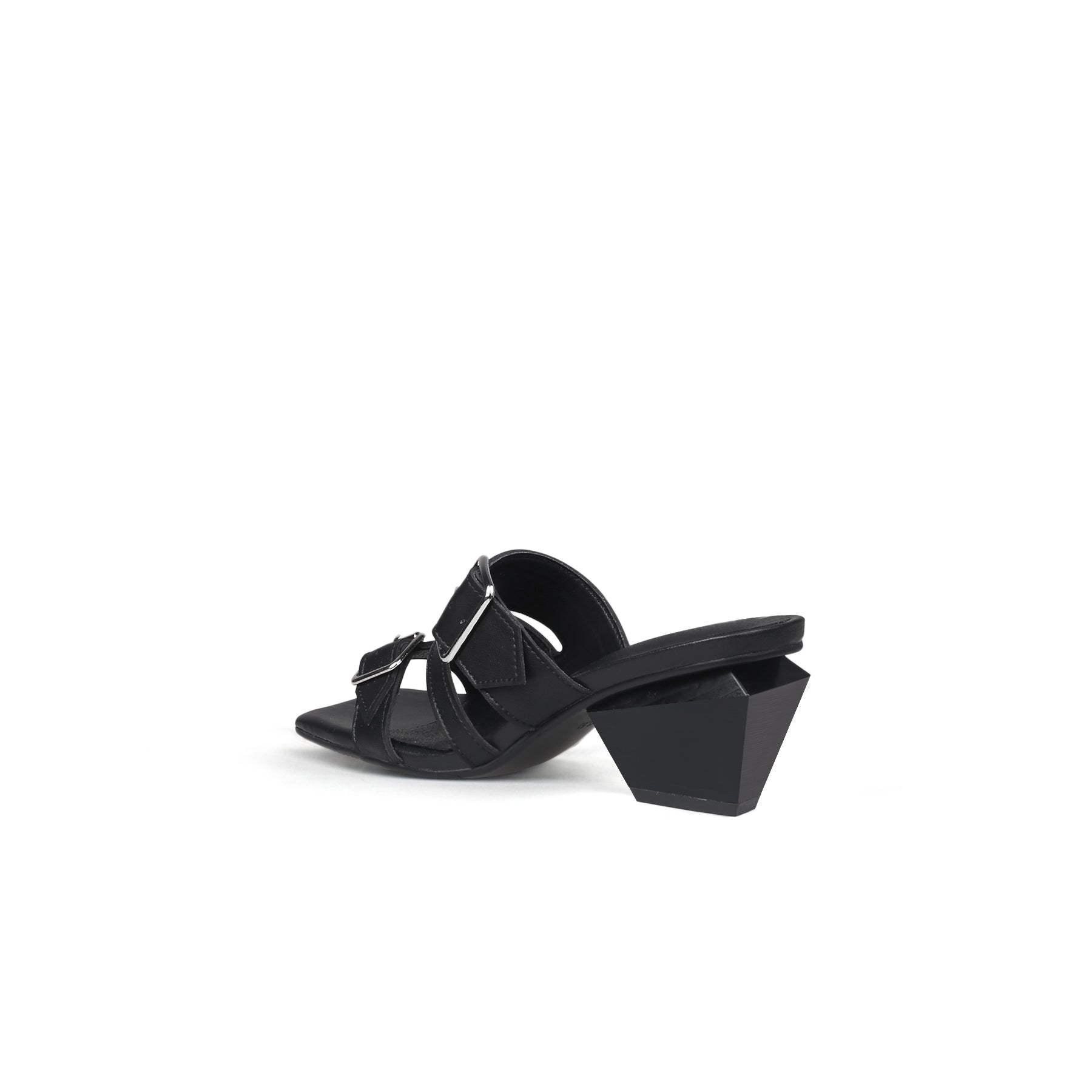 Triple Strap Heeled Mules-3