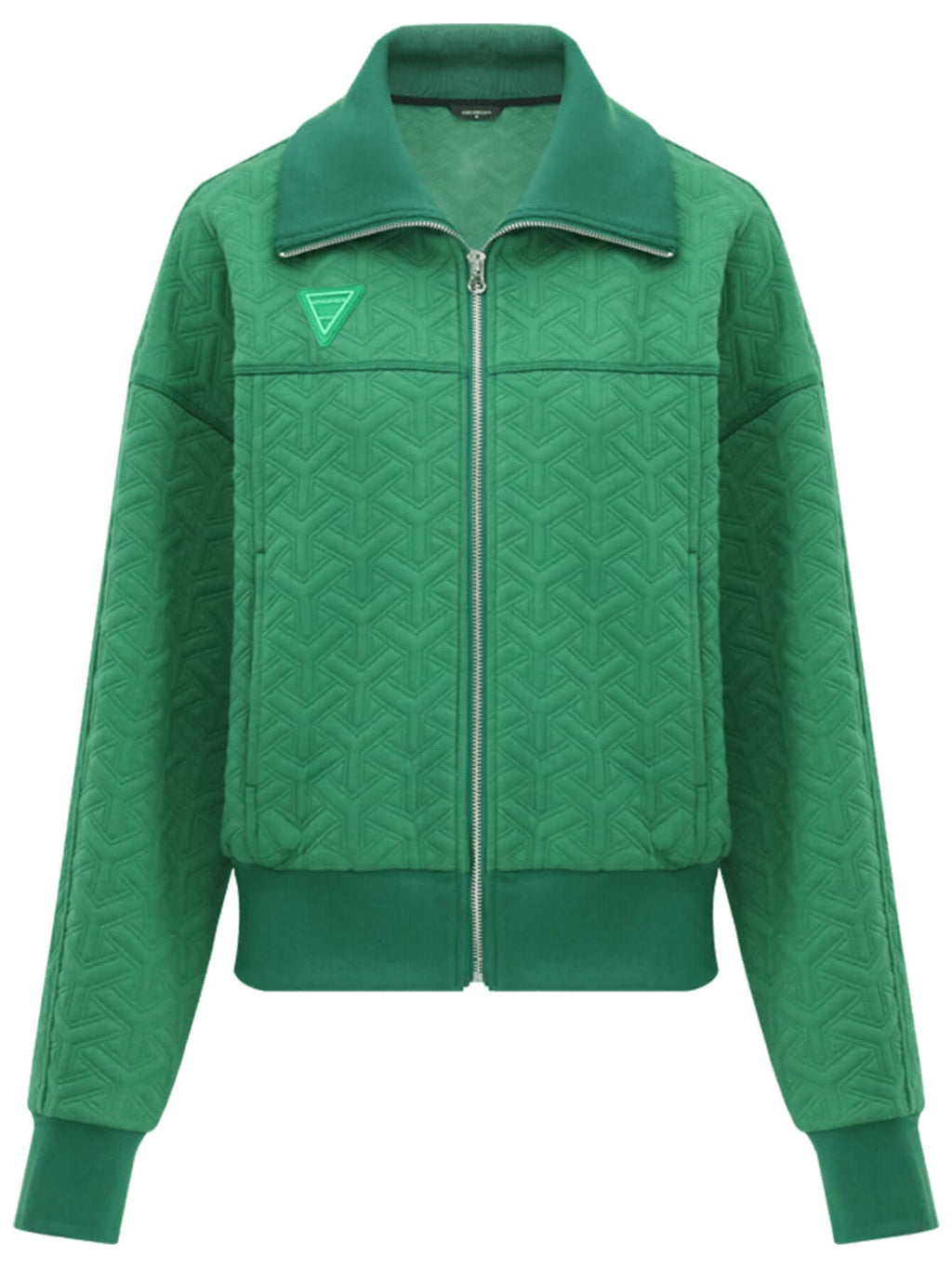 Turtleneck Zip-Through Green Windbreaker Jacket-3