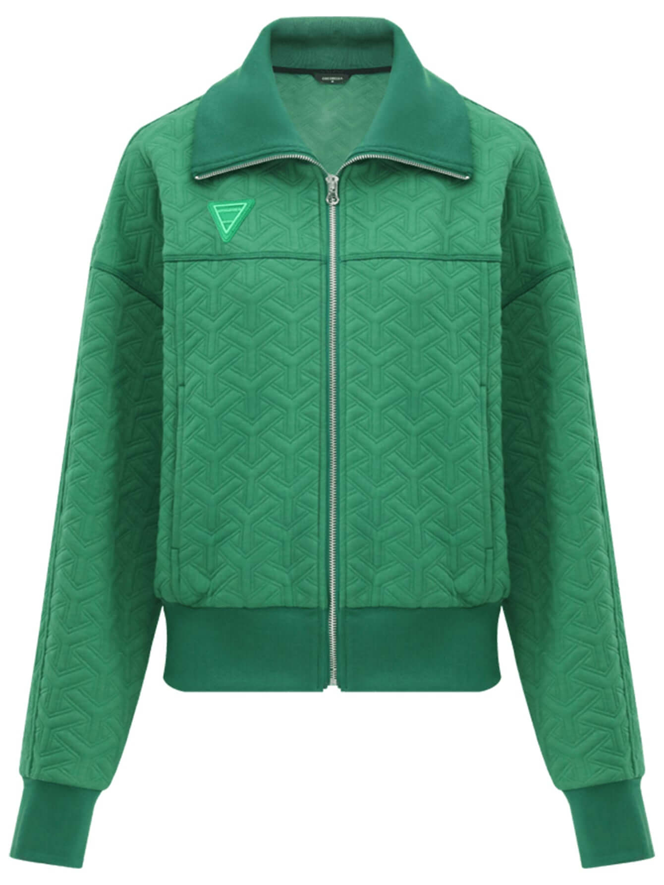 Turtleneck Zip-Through Green Windbreaker Jacket-3