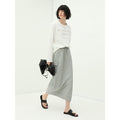 Ultimate Grey Drawstring Midi Skirt-0
