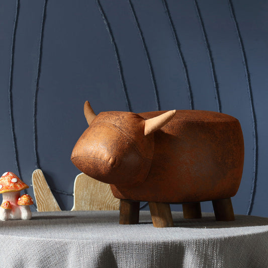 Undefeatable Bull Kids Brown Stool-0