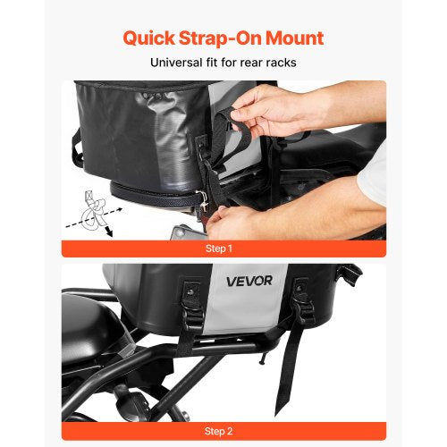 Motorcykel Baksätesväska, 28 L Motorcykel Baksätesväska med Vattentätt Tyg, Utomhussport Motorcykel Bagageförvaring Bagageväska med Fickor och Justerbart Spänne, Universal Passform Bakre Räcken, Svart |  EU