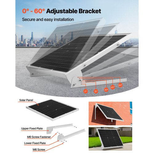 50W 12V Solarzellen-Unterbaubatterie, Mono-Solarpanel-Batterie mit verbessertem MPPT-Kontrollgerät und einfach zu installierender Montage, IP65-Schutz für den Hausgebrauch | EU